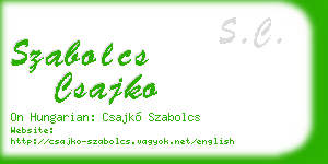 szabolcs csajko business card