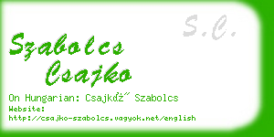 szabolcs csajko business card